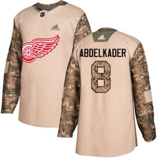 Youth Detroit Red Wings #8 Justin Abdelkader Camo Authentic 2017 Veterans Day Stitched NHL Jersey