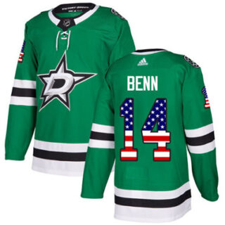Youth Dallas Stars #14 Jamie Benn Green Home Authentic USA Flag Stitched NHL Jersey