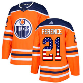 Youth Edmonton Oilers #21 Andrew Ference Orange Home Authentic USA Flag Stitched NHL Jersey