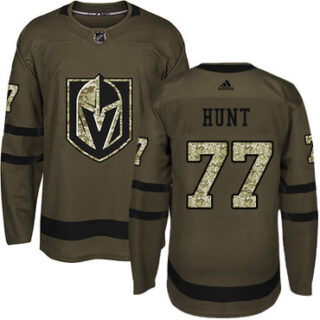 Youth Vegas Golden Knights #77 Brad Hunt Green Salute to Service Stitched NHL Jersey
