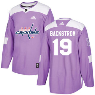 Youth Washington Capitals #19 Nicklas Backstrom Purple Authentic Fights Cancer Stitched NHL Jersey