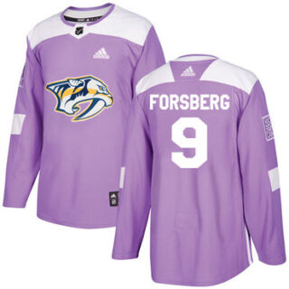 Youth Nashville Predators #9 Filip Forsberg Purple Authentic Fights Cancer Stitched NHL Jersey