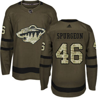 Youth Minnesota Wild #46 Jared Spurgeon Green Salute to Service Stitched NHL Jersey