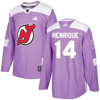 Youth New Jersey Devils #14 Adam Henrique Purple Authentic Fights Cancer Stitched NHL Jersey
