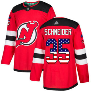 Youth New Jersey Devils #35 Cory Schneider Red Home Authentic USA Flag Stitched NHL Jersey