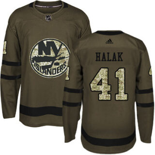 Youth New York Islanders #41 Jaroslav Halak Green Salute to Service Stitched NHL Jersey