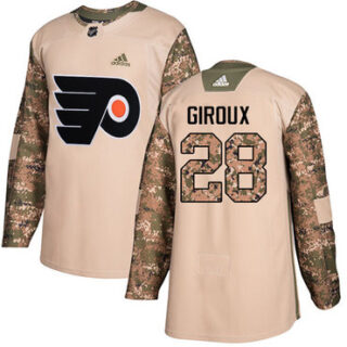 Youth Philadelphia Flyers #28 Claude Giroux Camo Authentic 2017 Veterans Day Stitched NHL Jersey