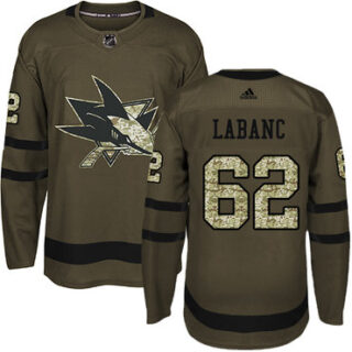 Youth San Jose Sharks #62 Kevin Labanc Green Salute to Service Stitched NHL Jersey