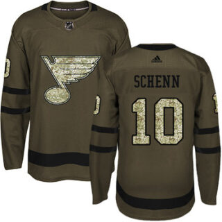 Youth St. Louis Blues #10 Brayden Schenn Green Salute to Service Stitched NHL Jersey