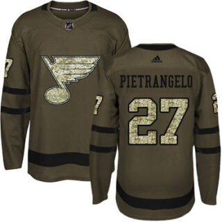 Youth St. Louis Blues #27 Alex Pietrangelo Green Salute to Service Stitched NHL Jersey