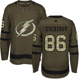 Youth Tampa Bay Lightning #86 Nikita Kucherov Green Salute to Service Stitched NHL Jersey