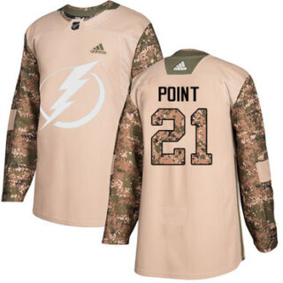 Youth Tampa Bay Lightning #21 Brayden Point Camo Authentic 2017 Veterans Day Stitched NHL Jersey