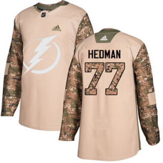 Youth Tampa Bay Lightning #77 Victor Hedman Camo Authentic 2017 Veterans Day Stitched NHL Jersey