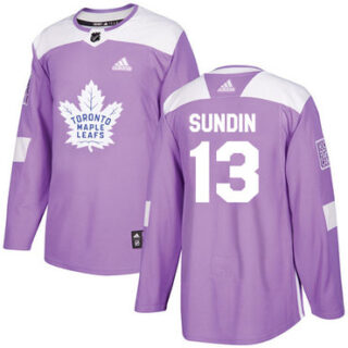 Youth Toronto Maple Leafs #13 Mats Sundin Purple Authentic Fights Cancer Stitched NHL Jersey