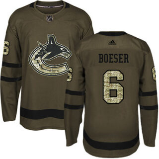 Youth Vancouver Canucks #6 Brock Boeser Green Salute to Service Stitched NHL Jersey