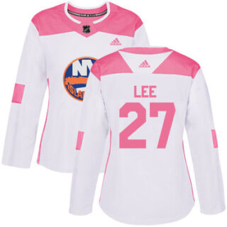 Women's New York Islanders #27 Anders Lee White Pink Authentic Fashion Stitched NHL Jersey