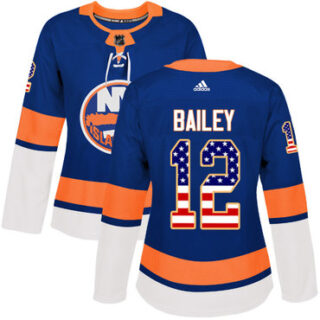 Women's New York Islanders #12 Josh Bailey Royal Blue Home Authentic USA Flag Stitched NHL Jersey