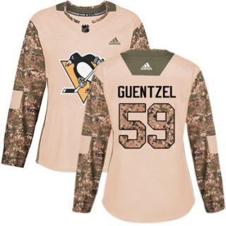 Women's Pittsburgh Penguins #59 Jake Guentzel Camo Authentic 2017 Veterans Day Stitched NHL Jersey