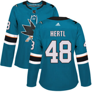 Women's San Jose Sharks #48 Tomas Hertl Teal Home Authentic Stitched NHL Jersey
