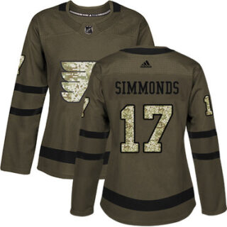 Women's Philadelphia Flyers #17 Wayne Simmonds Green Salute to Service Stitched NHL Jersey