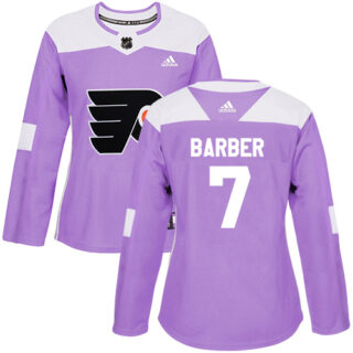 Women's Philadelphia Flyers #7 Bill Barber Purple Authentic Fights Cancer Stitched NHL Jersey