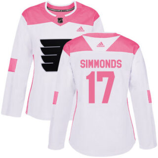 Women's Philadelphia Flyers #17 Wayne Simmonds White Pink Authentic Fashion Stitched NHL Jersey
