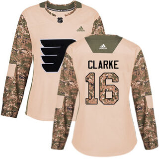 Women's Philadelphia Flyers #16 Bobby Clarke Camo Authentic 2017 Veterans Day Stitched NHL Jersey