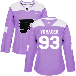 Women's Philadelphia Flyers #93 Jakub Voracek Purple Authentic Fights Cancer Stitched NHL Jersey