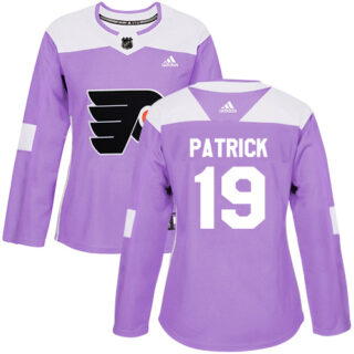 Women's Philadelphia Flyers #19 Nolan Patrick Purple Authentic Fights Cancer Stitched NHL Jersey