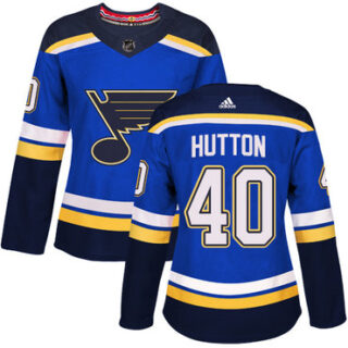 Women's St. Louis Blues #40 Carter Hutton Blue Home Authentic Stitched NHL Jersey