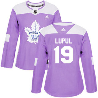 Women's Toronto Maple Leafs #19 Joffrey Lupul Purple Authentic Fights Cancer Stitched NHL Jersey
