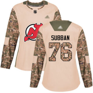 Women's New Jersey Devils #76 P. K. Subban Camo Authentic 2017 Veterans Day Stitched Hockey Jersey