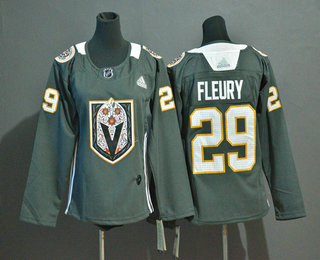 Youth Vegas Golden Knights #29 Marc-Andre Fleury Gray Dia De Los Muertos Jersey