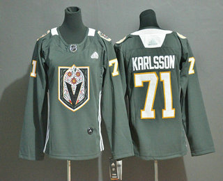 Youth Vegas Golden Knights #71 William Karlsson Gray Dia De Los Muertos Jersey