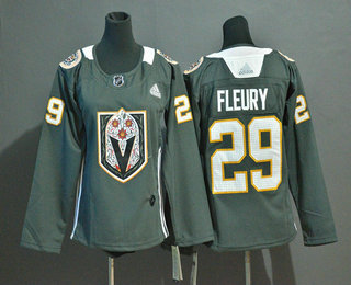 Women's Vegas Golden Knights #29 Marc-Andre Fleury Gray Dia De Los Muertos Jersey