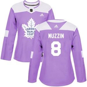 Women's Toronto Maple Leafs #8 Jake Muzzin Authentic Fights Cancer Practice Jersey - Purple