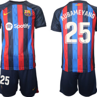 2022-23 Men's Barcelona home #25 Aubameyang Jersey