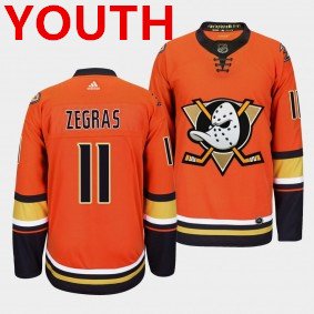 Youth Anaheim Ducks #11 Trevor Zegras Orange Authentic Jersey