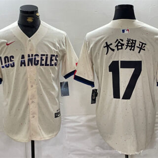 Men's Los Angeles Dodgers #17 ?????ƽ Cream Stitched Baseball Jersey