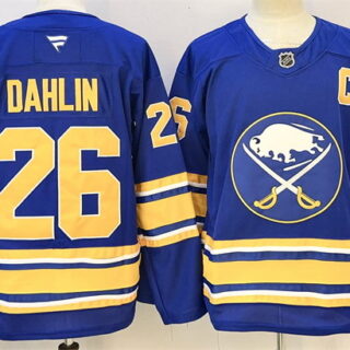 Men's Buffalo Sabres #26 Rasmus Dahlin Blue 2024-25 With C Patch Stitched Jersey