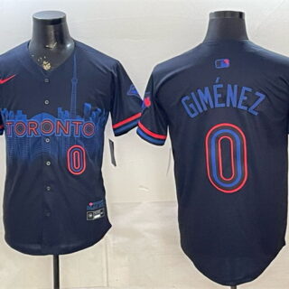 Men's Toronto Blue Jays #0 Andres Gimenez Navy 2024 City Connect Limited Stitched Baseball Jersey