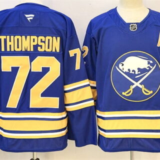 Men's Buffalo Sabres #72 Tage Thompson Blue 2024-25 With A Patch Stitched Jersey