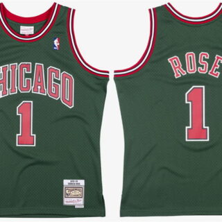 Men's Chicago Bulls #1 Derrick Rose Green Stitched Basketball Jersey