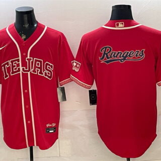 Men's Texas Rangers Team Big Logo Red 2026 City Connect Stadium Stitched Baseball Jersey