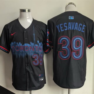 Men's Toronto Blue Jays #39 Trey Yesavage Navy 2024 City Connect Limited Stitched Baseball Jersey