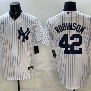 Men's New York Yankees #42 Jackie Robinson White Stitched Baseball Jersey