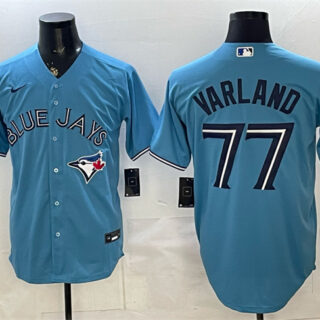 Men's Toronto Blue Jays #77 Louis Varland Blue Stitched Baseball Jersey