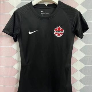 Women Canada Blank 2026 Black Soccer T-shirt