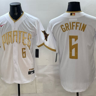 Men's Pittsburgh Pirates #6 Konnor Griffin White 2026 City Connect Stadium Stitched Baseball Jersey