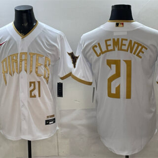 Men's Pittsburgh Pirates #21 Roberto Clemente White 2026 City Connect Stadium Stitched Baseball Jersey